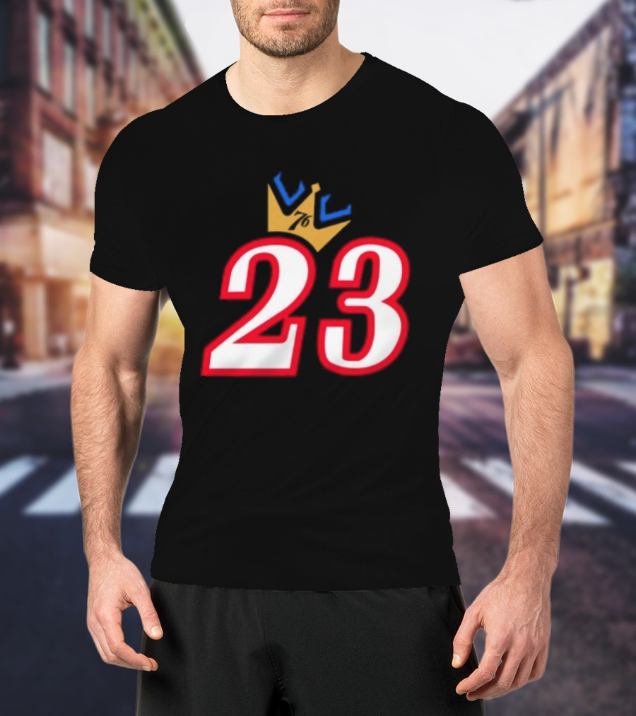 LeBron James 23 King Crown Philadelphia 76ers T-Shirt