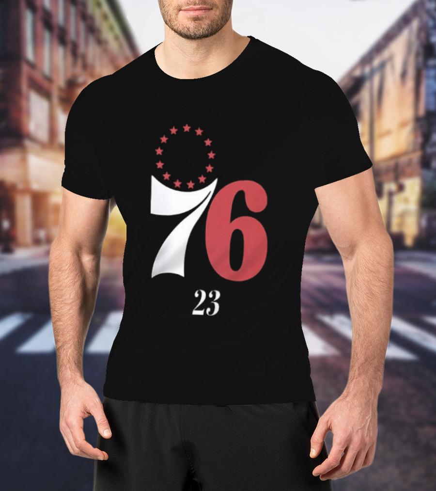 LeBron James Philadelphia 76ers Red In The Paint 23 Number 76 Stars T-Shirt