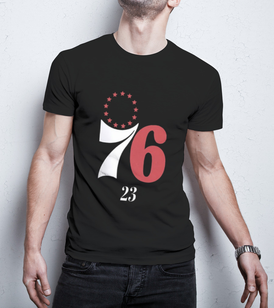 LeBron James Philadelphia 76ers Red In The Paint 23 Number 76 Stars T-Shirt