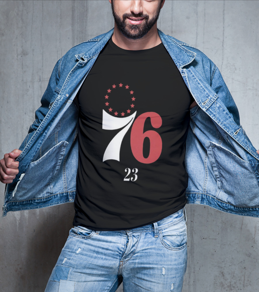 LeBron James Philadelphia 76ers Red In The Paint 23 Number 76 Stars T-Shirt