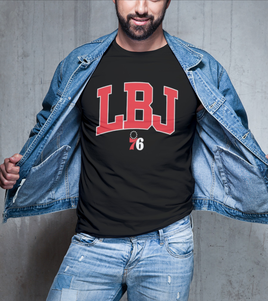LeBron James LBJ Philadelphia 76ers 76 Royal Varsity Initials T-Shirt