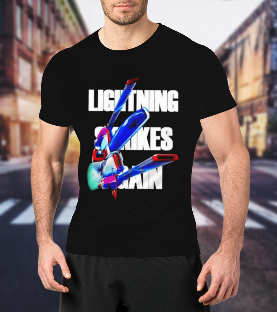 Lightning Strikes Again Gundam Mecha Robot T-Shirt