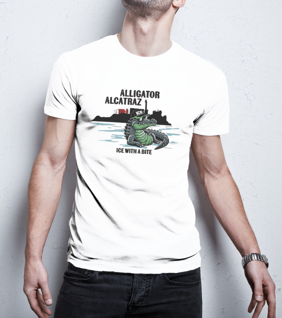Alligator Alcatraz Ice With A Bite Chilling Reptile At San Francisco Bay T-Shirt