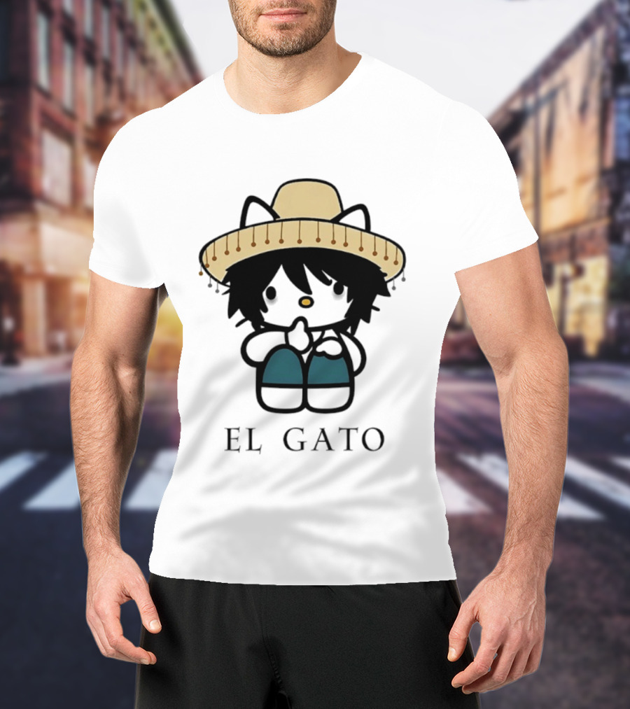 El Gato Hello Kitty L Lawliet Crossover With Sombrero T-Shirt