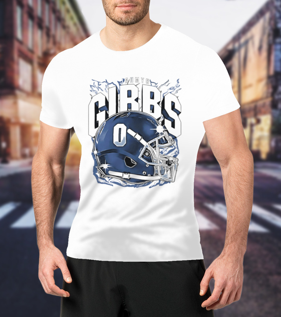Jahmyr Gibbs 0 Detroit Lions Football Helmet 2026 GIBBS T-Shirt