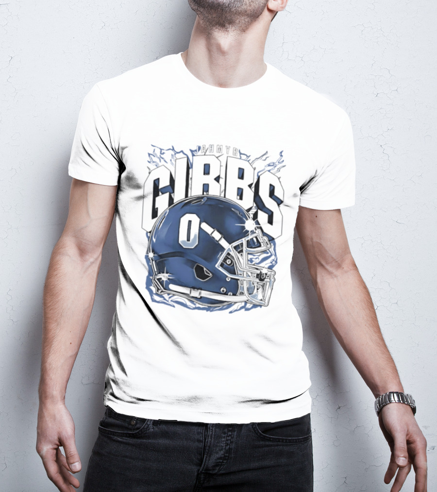 Jahmyr Gibbs 0 Detroit Lions Football Helmet 2026 GIBBS T-Shirt