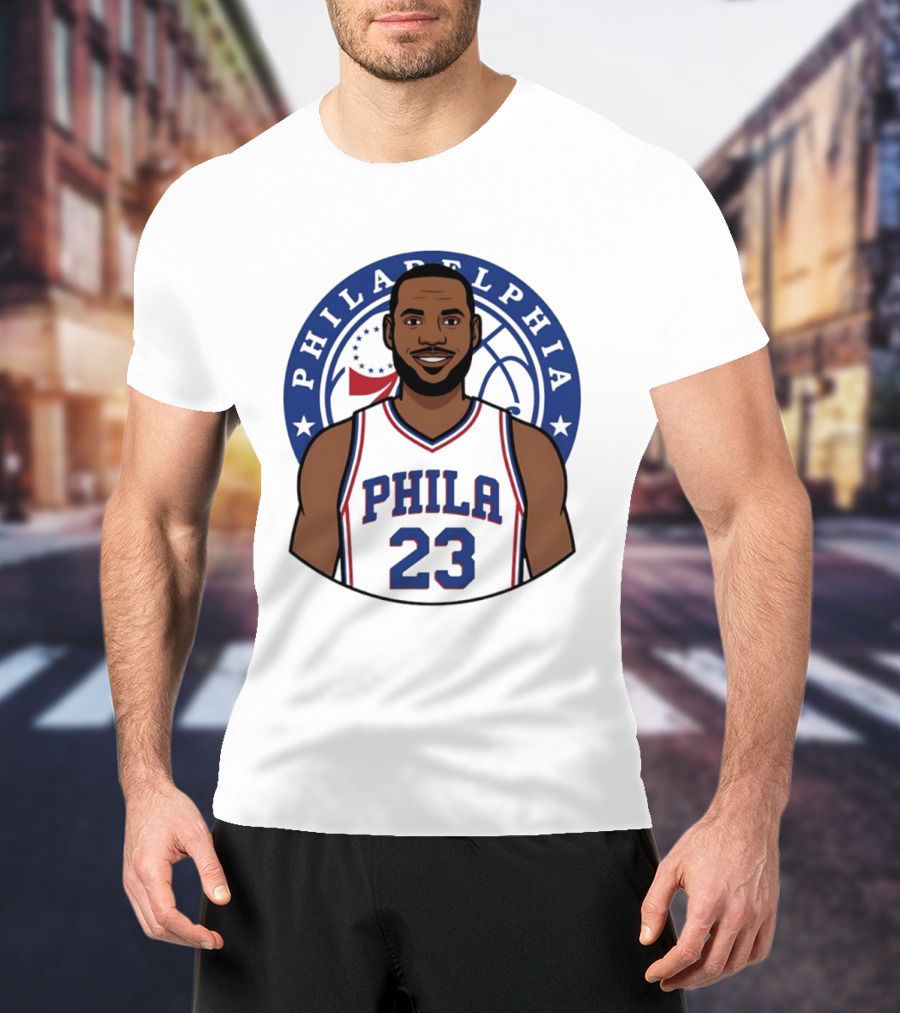 King James Philadelphia Phila 23 Basketball 76ers Star T-Shirt
