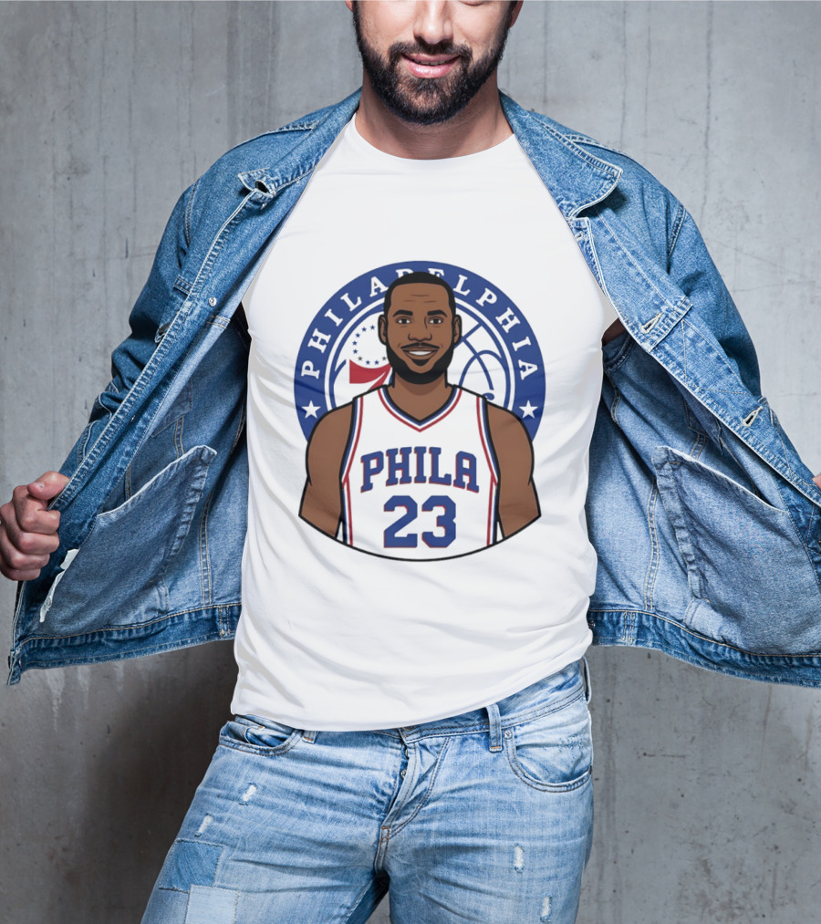 King James Philadelphia Phila 23 Basketball 76ers Star T-Shirt