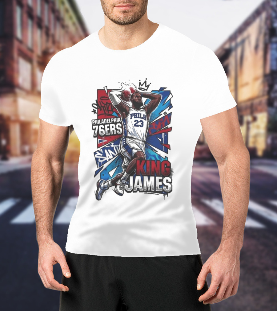 Philadelphia 76ers King James Dunk Graffiti T-Shirt