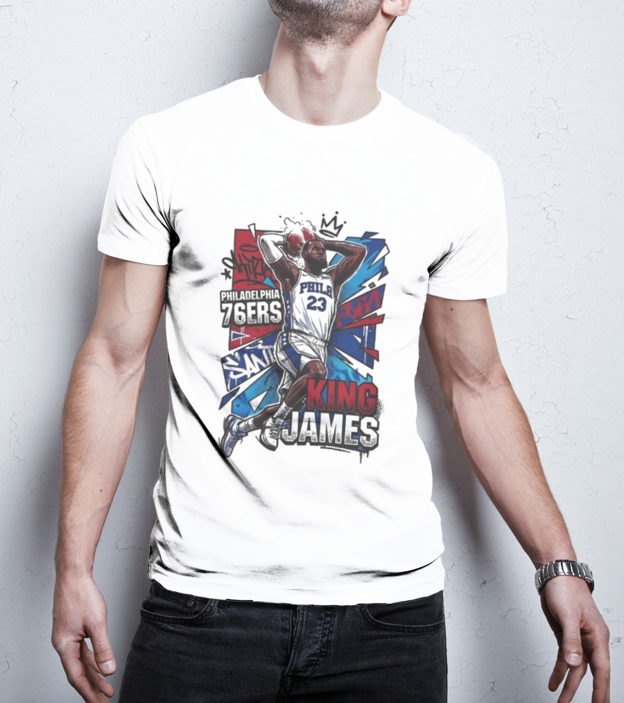 Philadelphia 76ers King James Dunk Graffiti T-Shirt