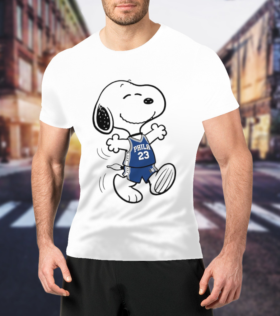 Snoopy Philly 23 Basketball Peanuts X LeBron James Philadelphia Sixer T-Shirt