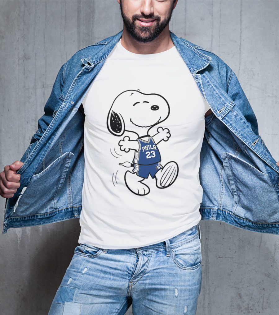 Snoopy Philly 23 Basketball Peanuts X LeBron James Philadelphia Sixer T-Shirt