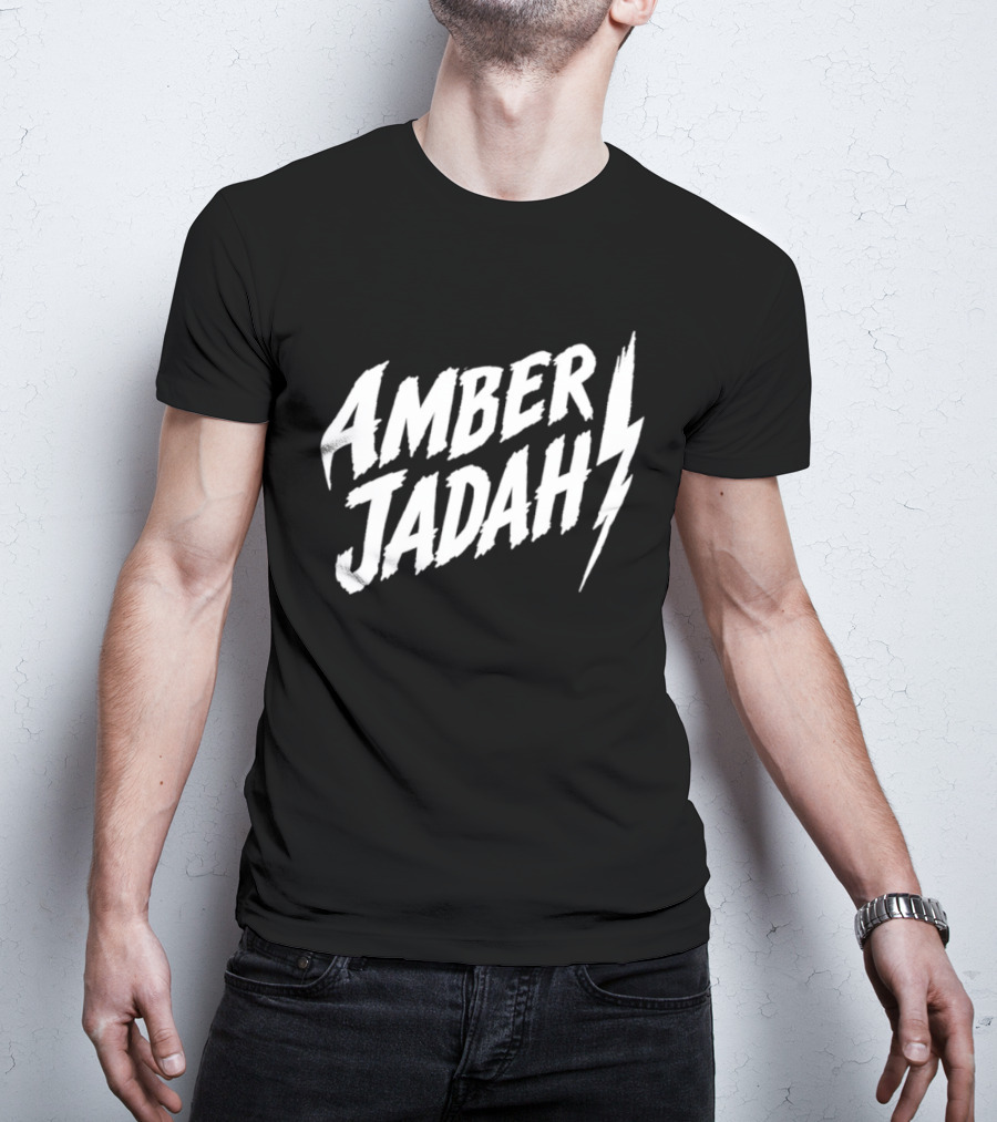 Amber Jadah Lightning Bold Text With Iconic Bolt T-Shirt
