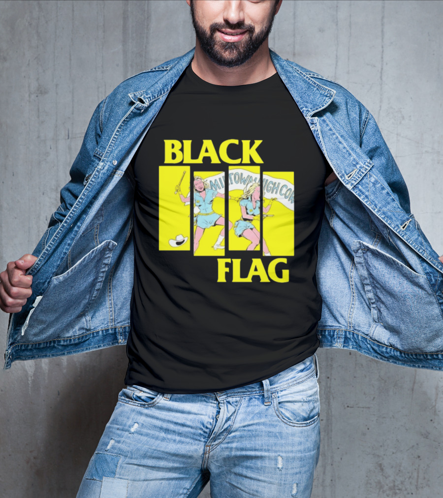 Black Flag Midtown High Comix Punk Rock Mid 20th Century T-Shirt