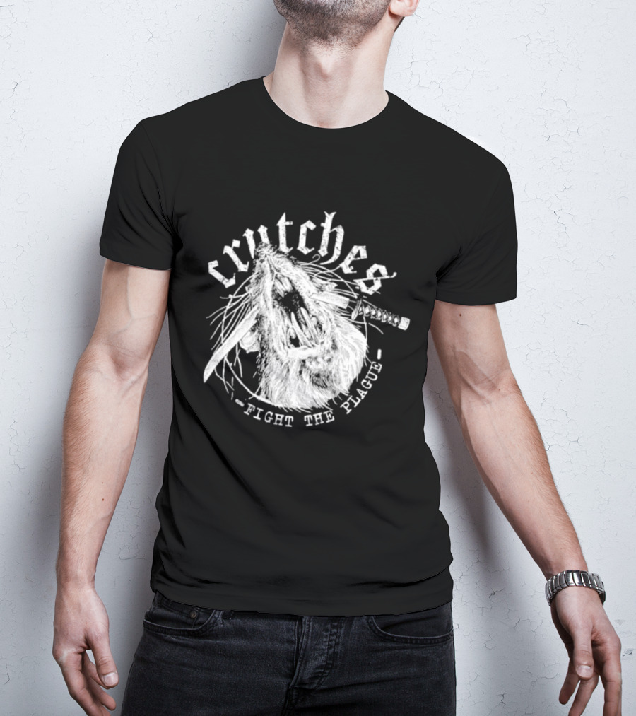 Crutches Fight The Plague Punk Hardcore Twig T-Shirt