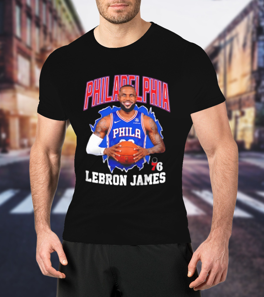 Philadelphia 76ers LeBron James Basketball Jersey Fan T-Shirt