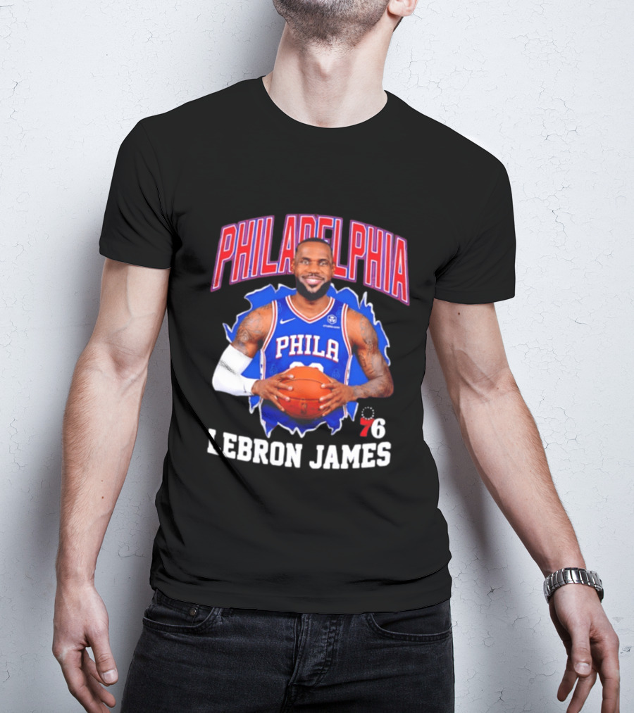 Philadelphia 76ers LeBron James Basketball Jersey Fan T-Shirt