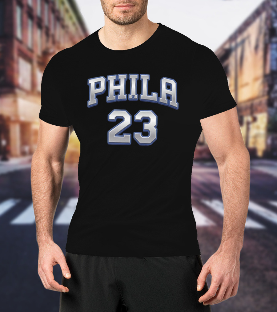 LeBron James 23 Philly Sixers Basketball Two Sided T-Shirt