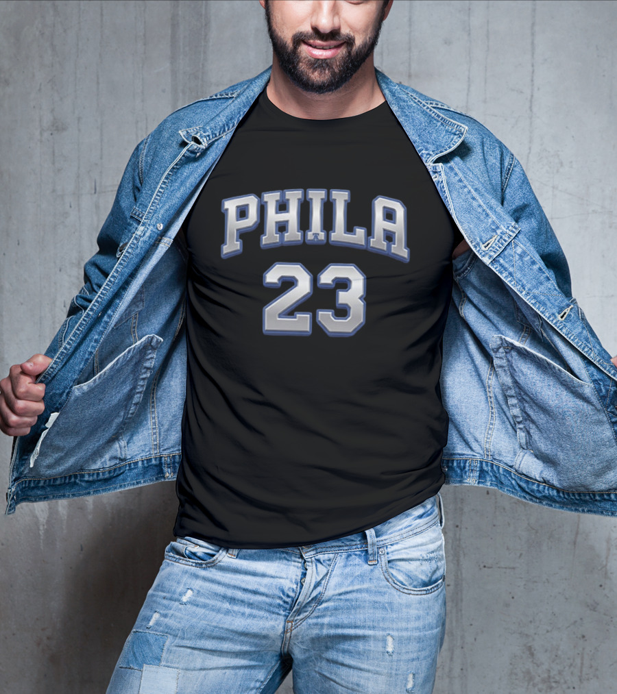 LeBron James 23 Philly Sixers Basketball Two Sided T-Shirt