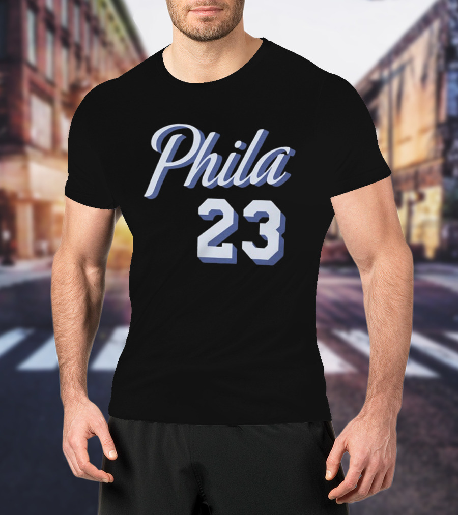 LeBron James 23 Phila 23 Philadelphia 76ers NBA Basketball Two Sided T-Shirt