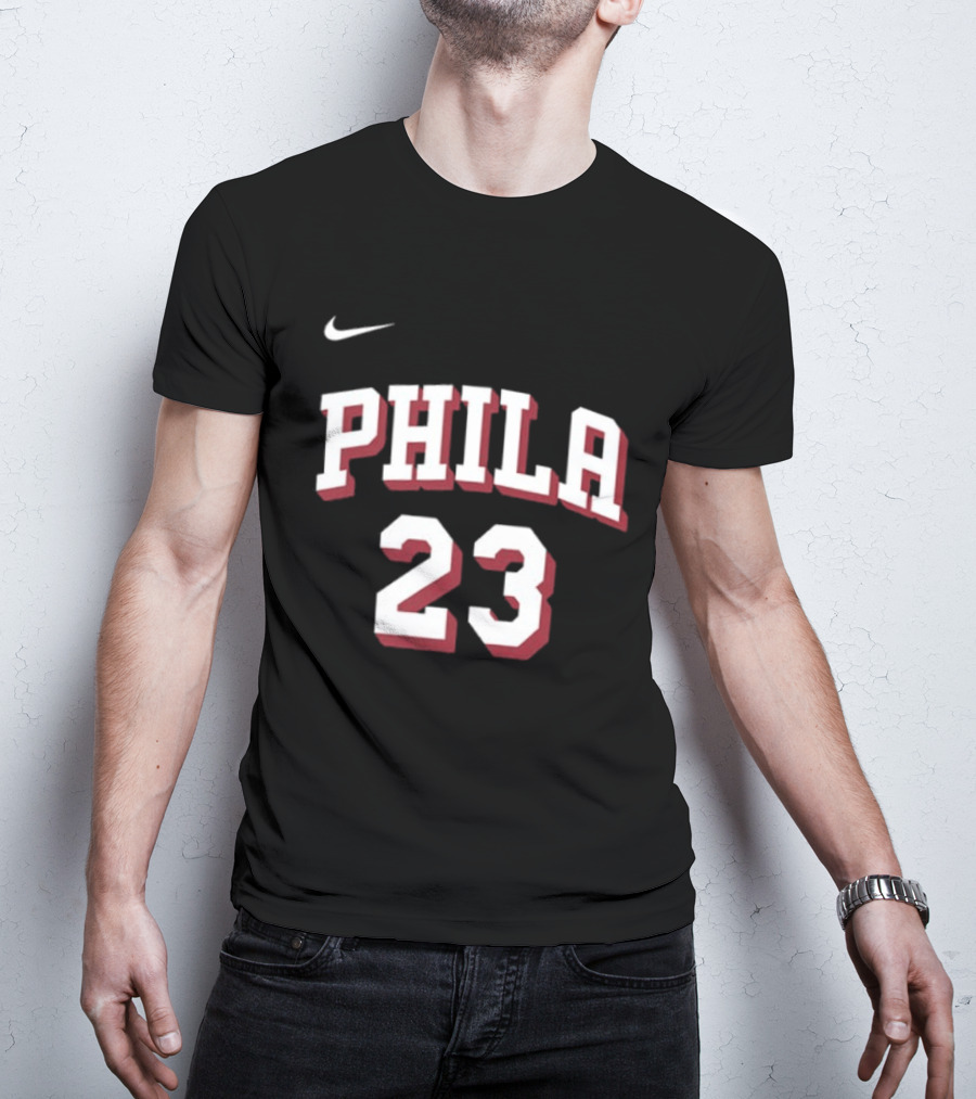 LeBron James 23 Phila 76ers Name Number Royal Nike T-Shirt