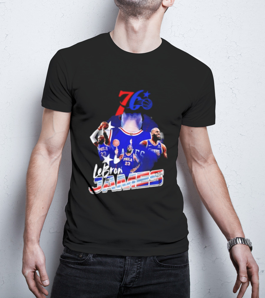 LeBron James Philadelphia 76ers 23 Player Collage T-Shirt