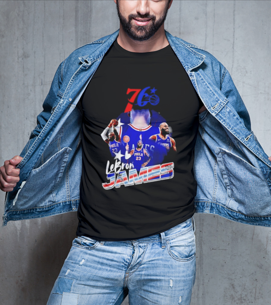 LeBron James Philadelphia 76ers 23 Player Collage T-Shirt