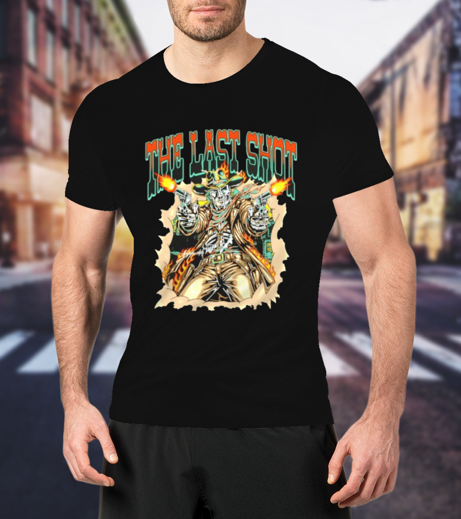 The Last Shot Cowboy Skeleton Western Gunslinger T-Shirt