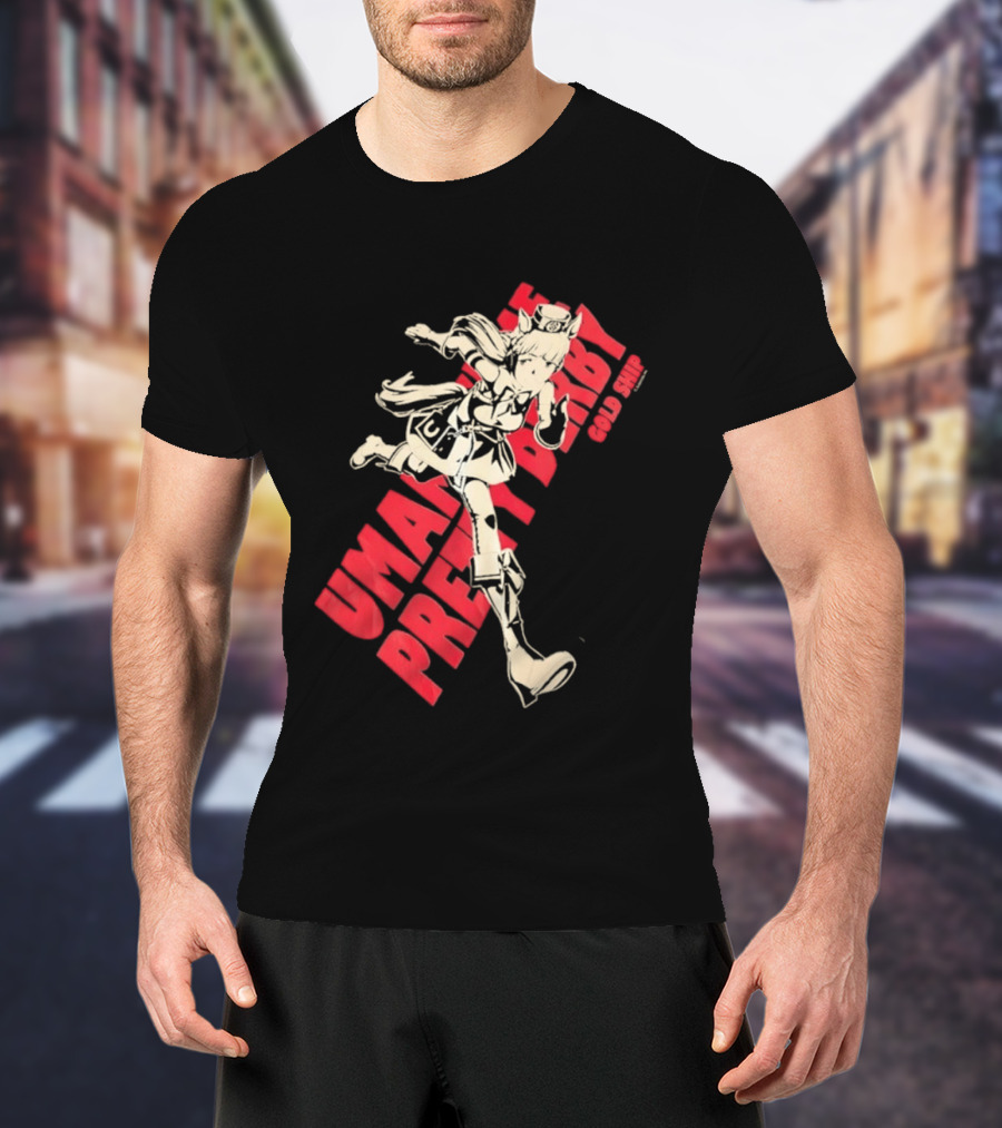 Umamusume Pretty Derby Gold Ship Anime Character Running Pose T-Shirt