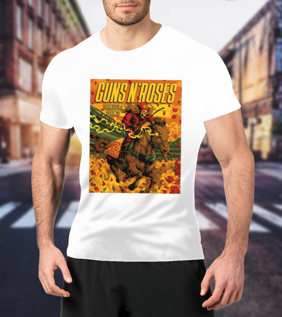 Guns N' Roses Saratoga Springs July 26 2026 Equestrian Skull Rider NY Event T-Shirt