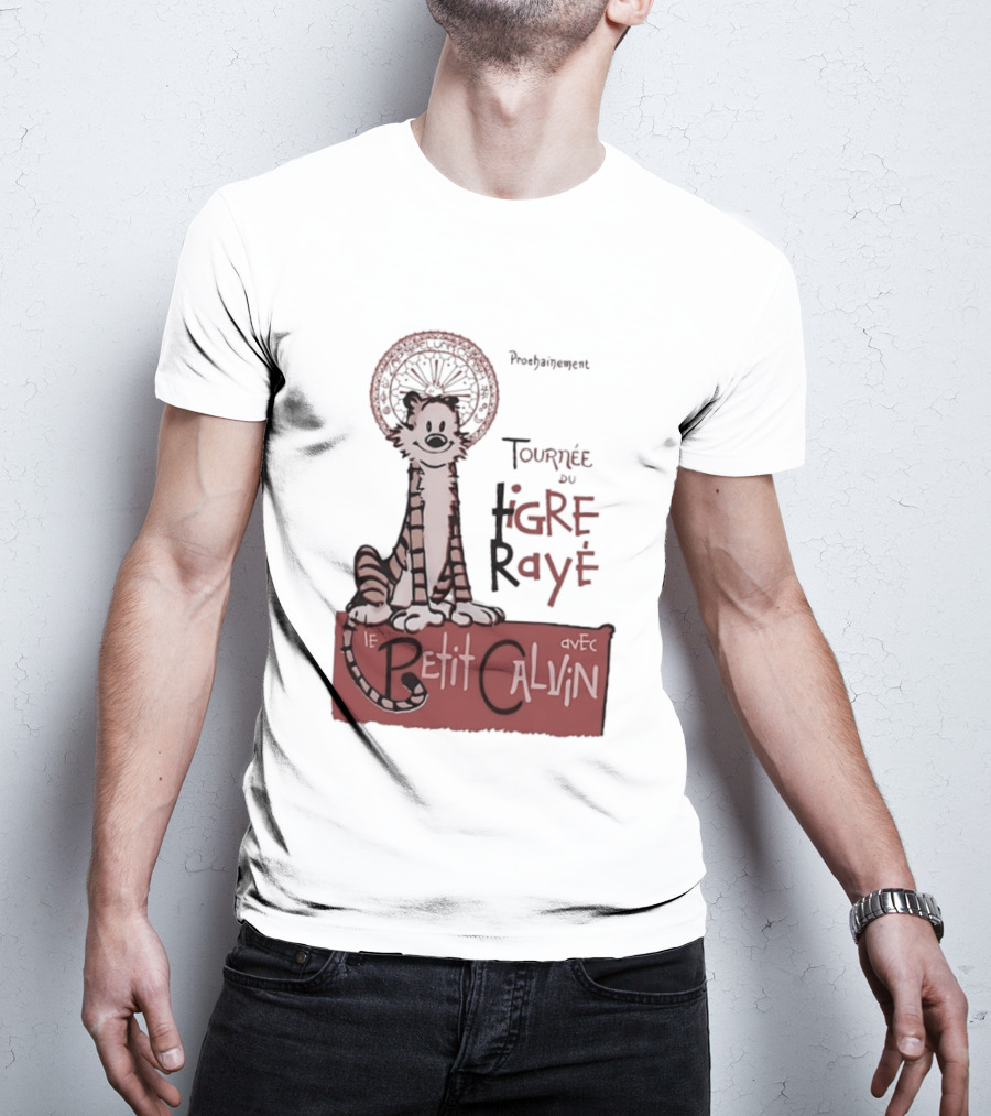 Tournée Du Tigre Raye Le Petit Calvin Avec Hobbes T-Shirt