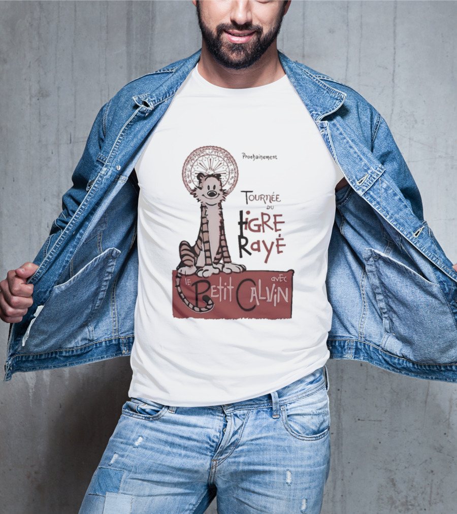 Tournée Du Tigre Raye Le Petit Calvin Avec Hobbes T-Shirt