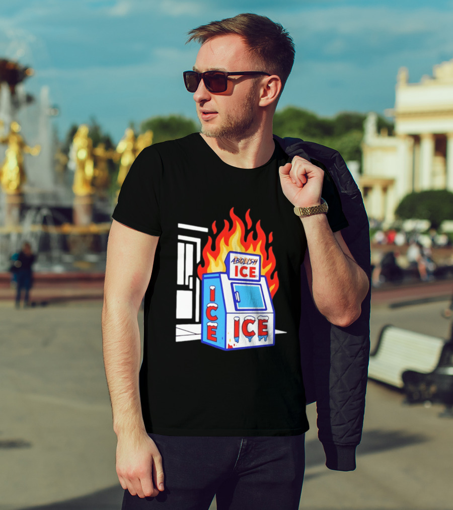 Abolish ICE Fiery Vending Machine Protest Activism T-Shirt