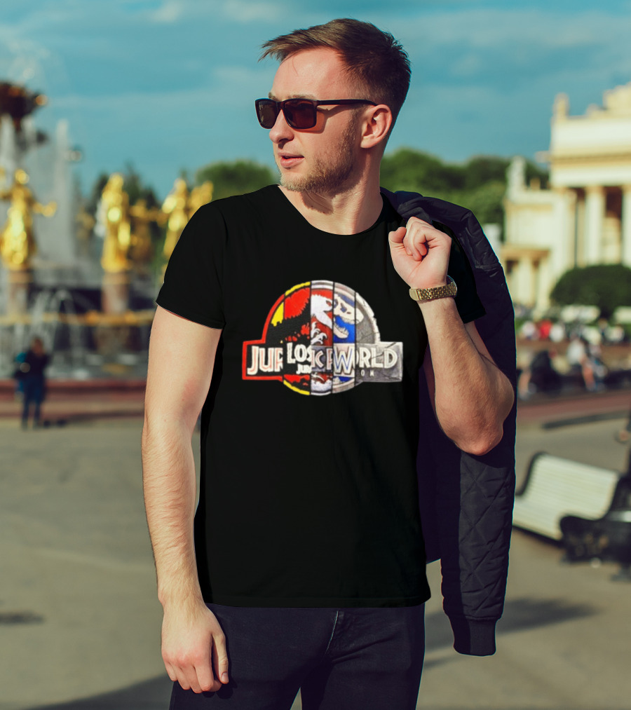 Jurassic Park Lost World Jurassic World Dinosaur Collage T-Shirt