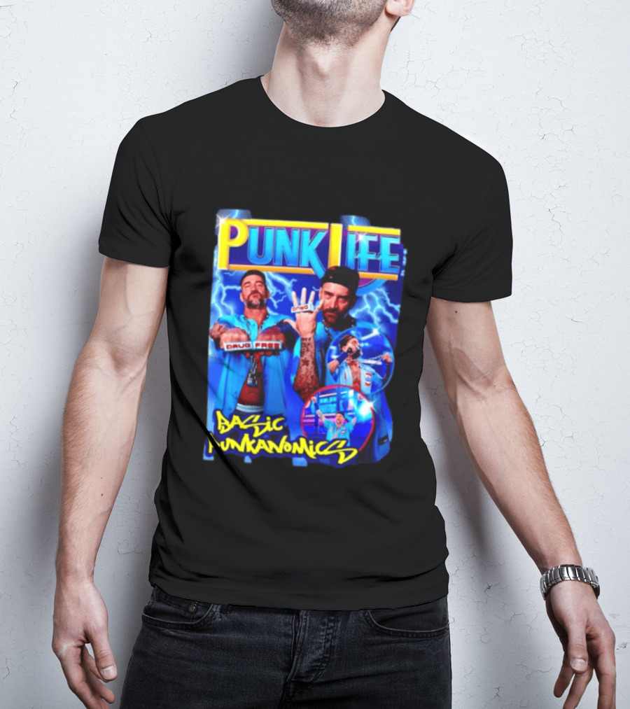 Punk Life Basic Punkanomics Drug Free CM Punk T-Shirt