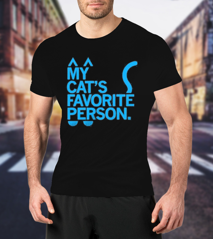My Cat's Favorite Person Cat Ears And Tail Blue T-Shirt