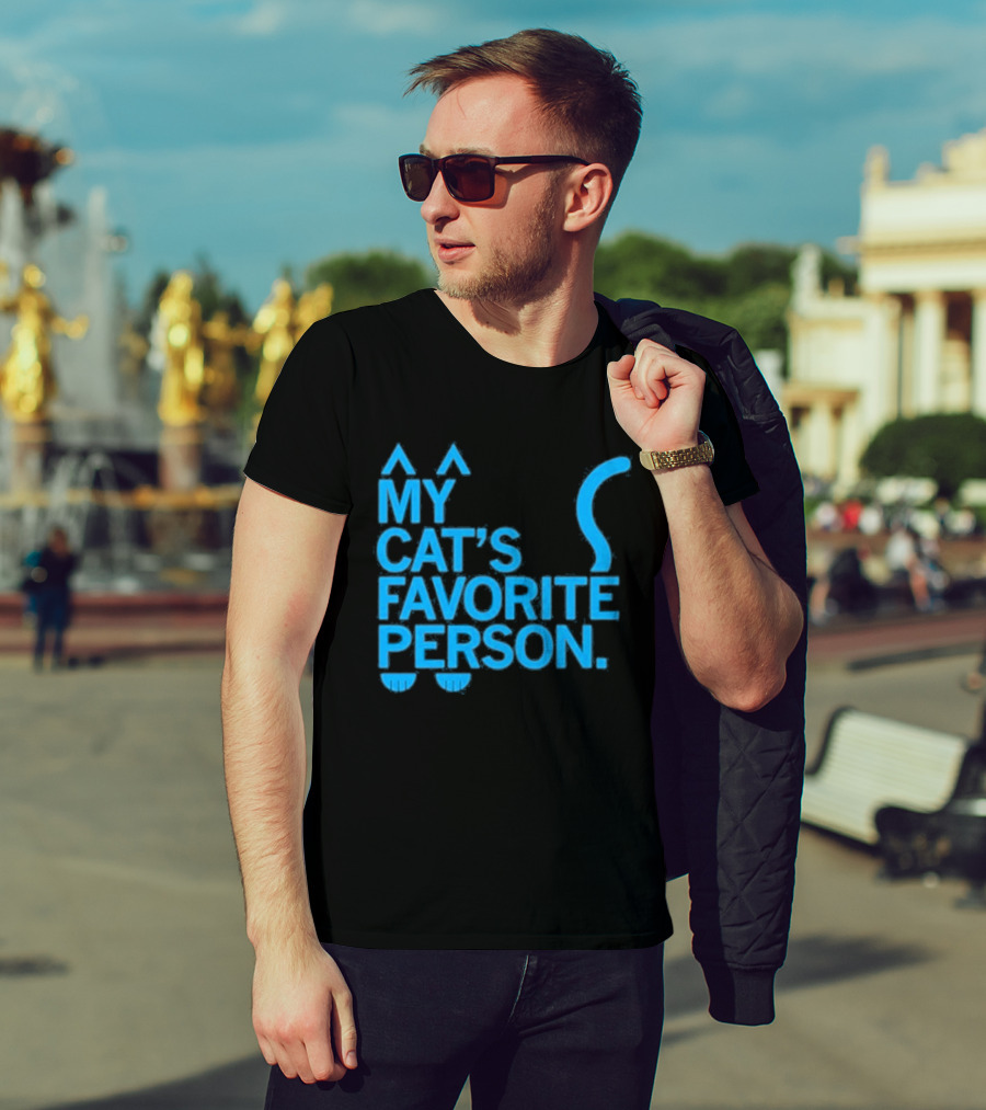 My Cat's Favorite Person Cat Ears And Tail Blue T-Shirt