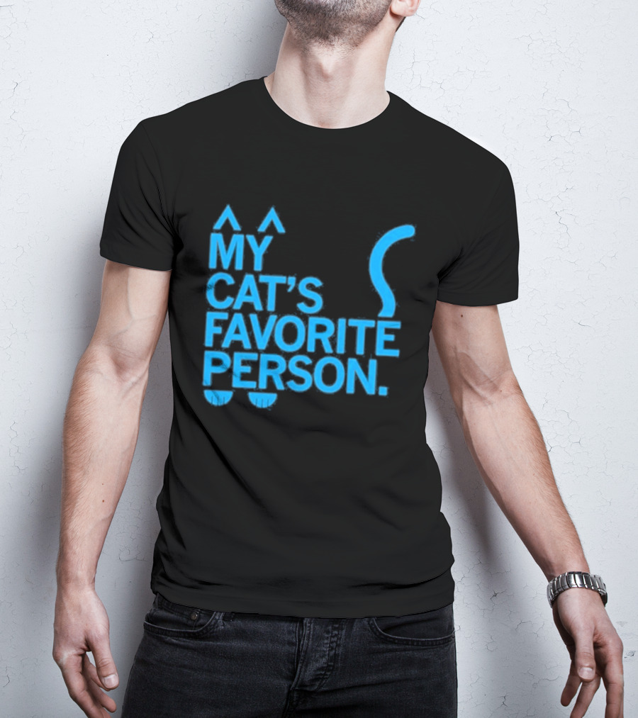 My Cat's Favorite Person Cat Ears And Tail Blue T-Shirt