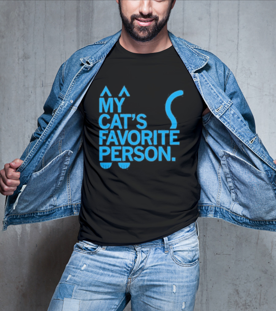 My Cat's Favorite Person Cat Ears And Tail Blue T-Shirt