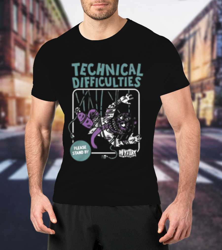 Technical Difficulties Mystery Wrestling Shop Villain Embrace Studio 54 T-Shirt