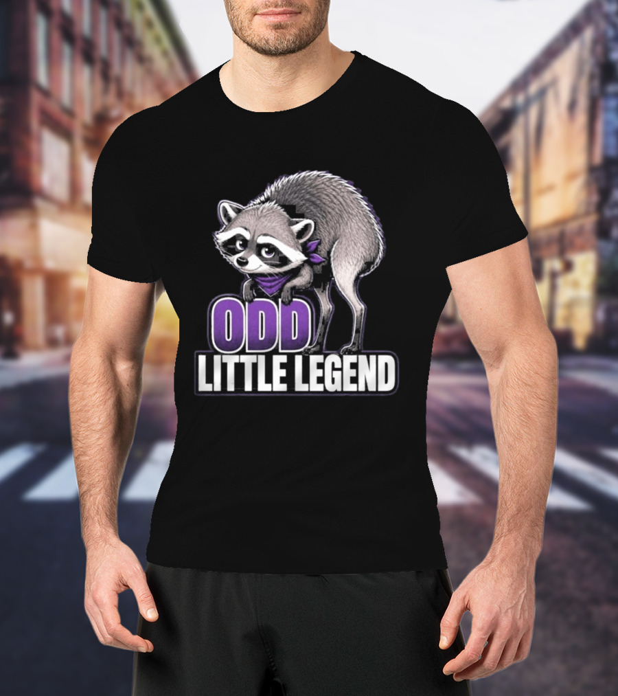 Odd Little Legend Jimothy Raccoon Purple Bandana T-Shirt