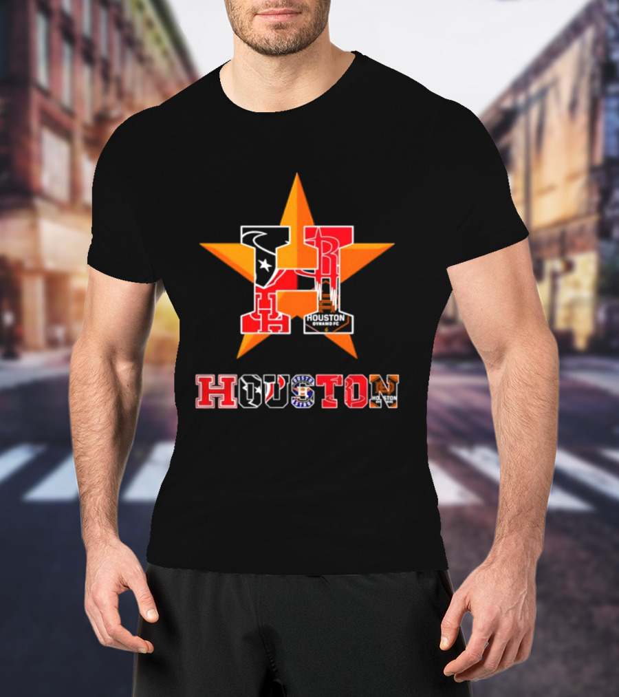 Houston Astros Texans Rockets Dynamo FC Star T-Shirt