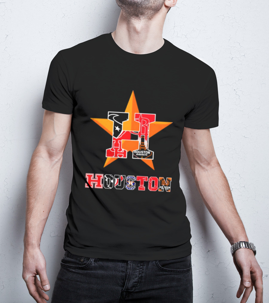 Houston Astros Texans Rockets Dynamo FC Star T-Shirt