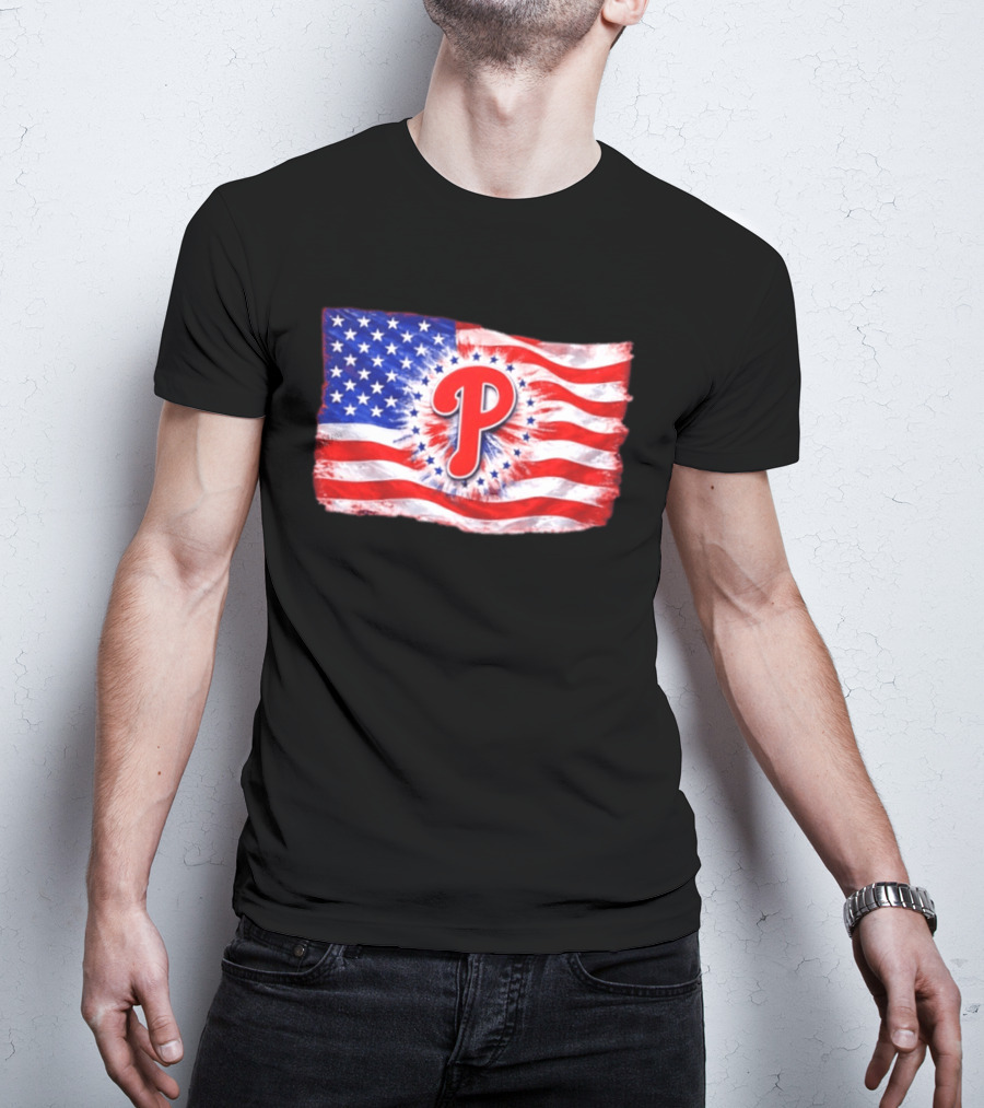 Phillies Patriotic American Flag Philadelphia Baseball 250th Anniversary Independence Day T-Shirt