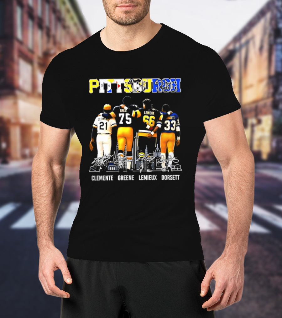 Pittsburgh Sports Legends Clemente Greene Lemieux Dorsett T-Shirt
