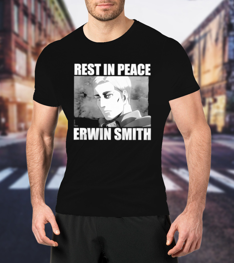 Rest In Peace Erwin Smith Anime Tribute Wings T-Shirt