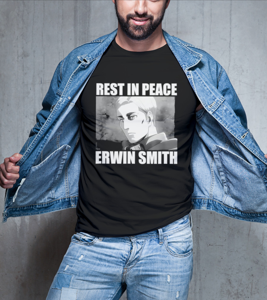 Rest In Peace Erwin Smith Anime Tribute Wings T-Shirt