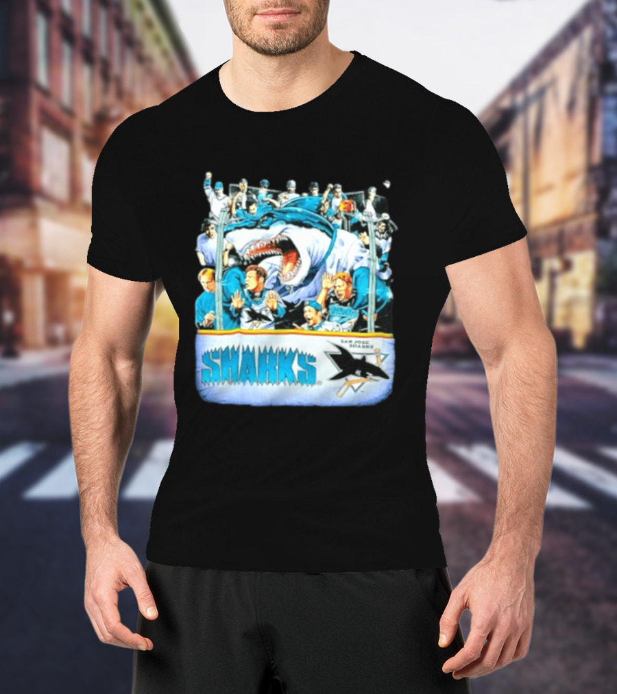 San Jose Sharks NHL Shark Attack Fans Ice Hockey T-Shirt