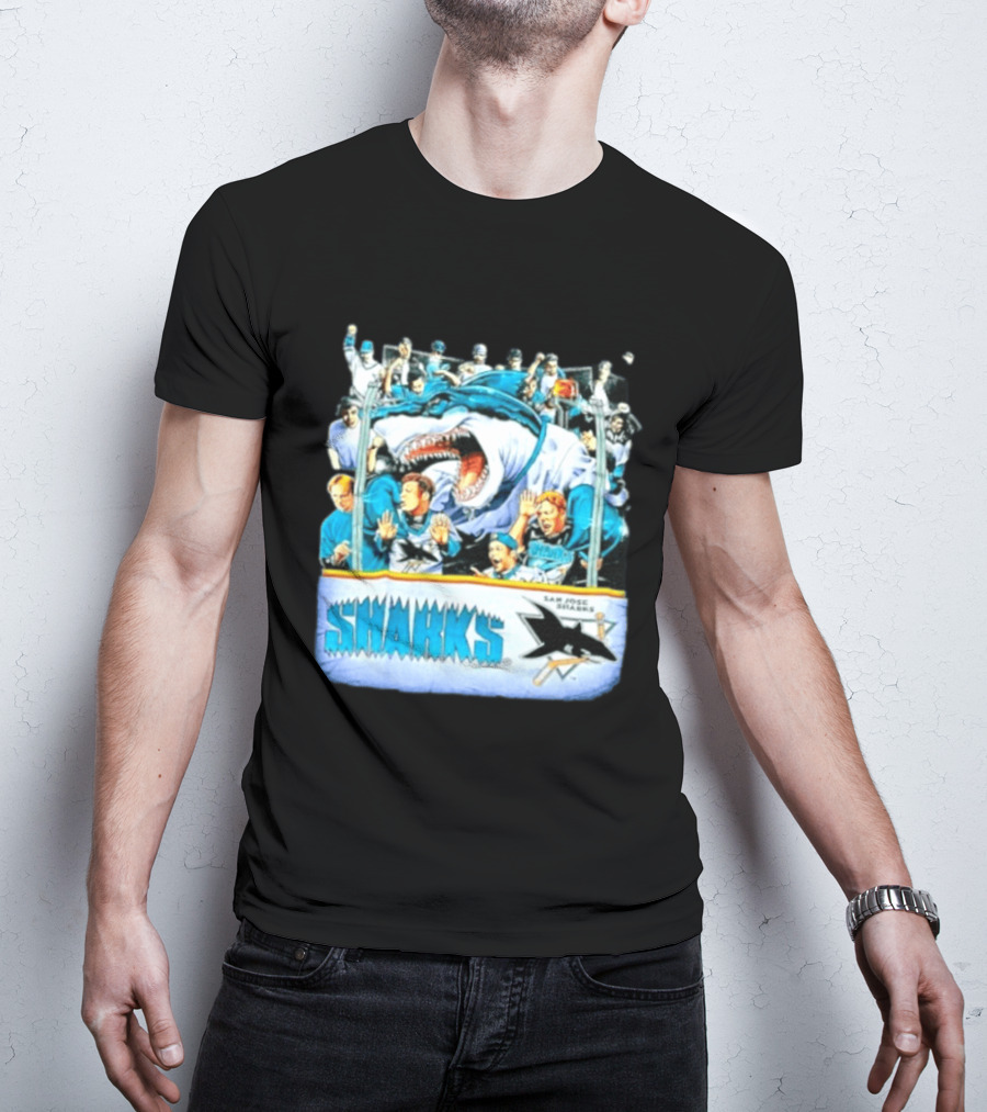 San Jose Sharks NHL Shark Attack Fans Ice Hockey T-Shirt