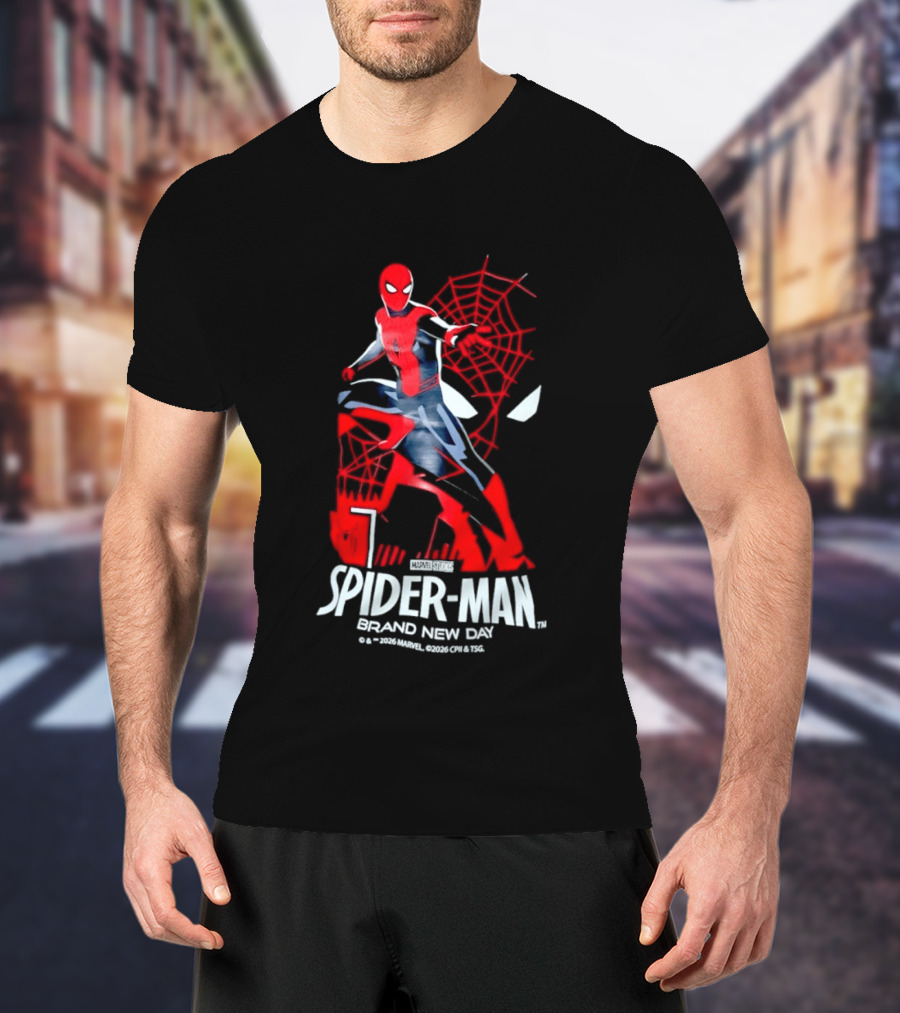 Spider Man Brand New Day 2026 Marvel Stylized Superhero T-Shirt